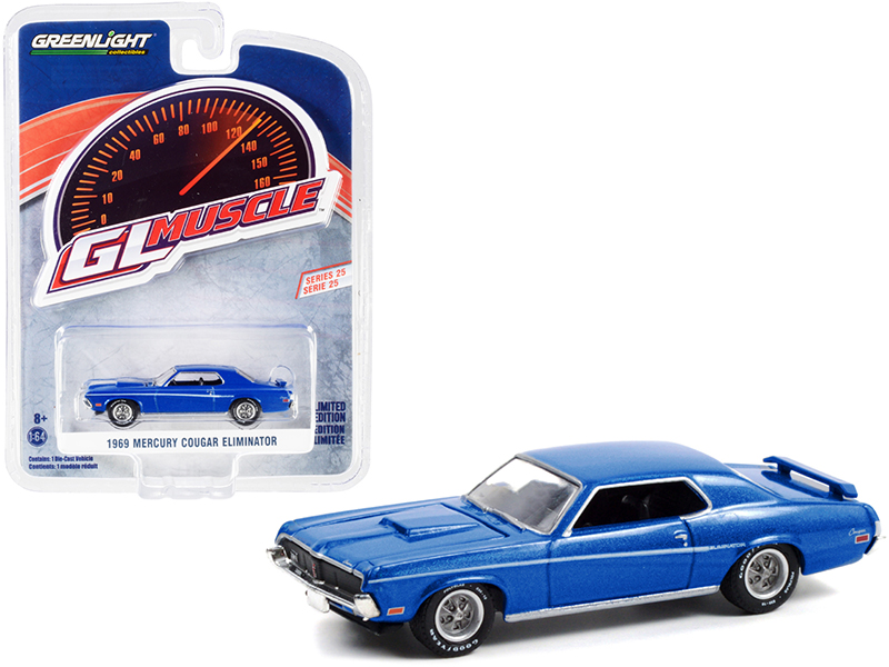 1969 Mercury Cougar Eliminator Medium Blue Iridescent Metallic "Greenlight Muscle" Series 25