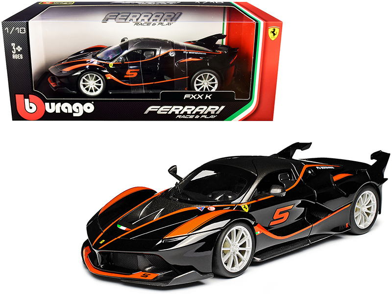 Ferrari FXX-K #5 Fu Songyang Black with Gray Top and Orange Stripes