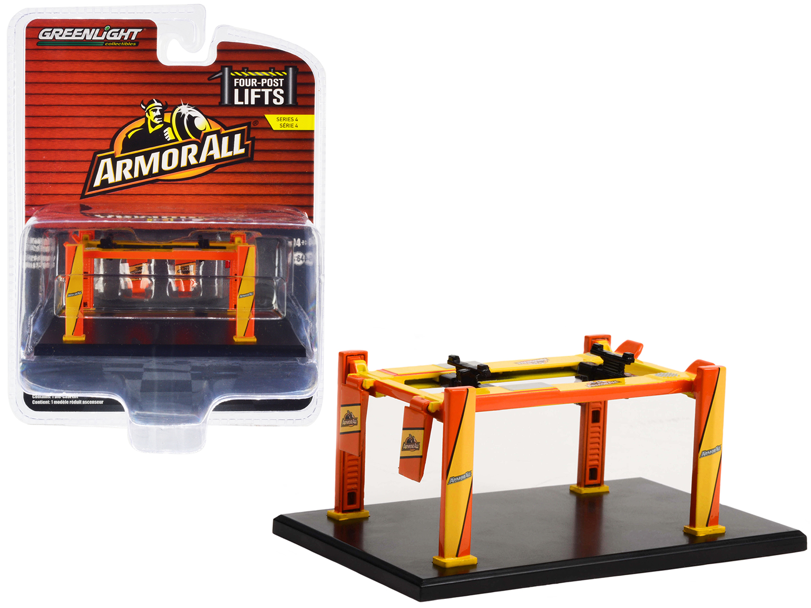 Adjustable Four-Post Lift "ArmorAll" Orange and Yellow "Four-Post Lifts" Series 4