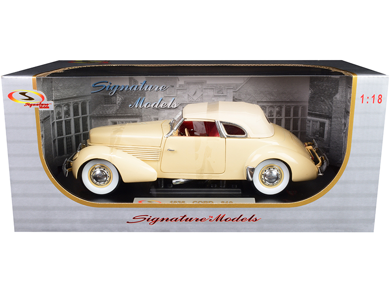 1936 Cord 810 Coupe Yellow with Cream Top and Red Interior