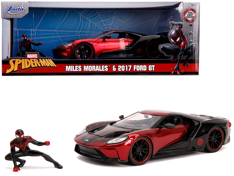 2017 Ford GT with Miles Morales Diecast Figurine "Spider Man" "Marvel" Series