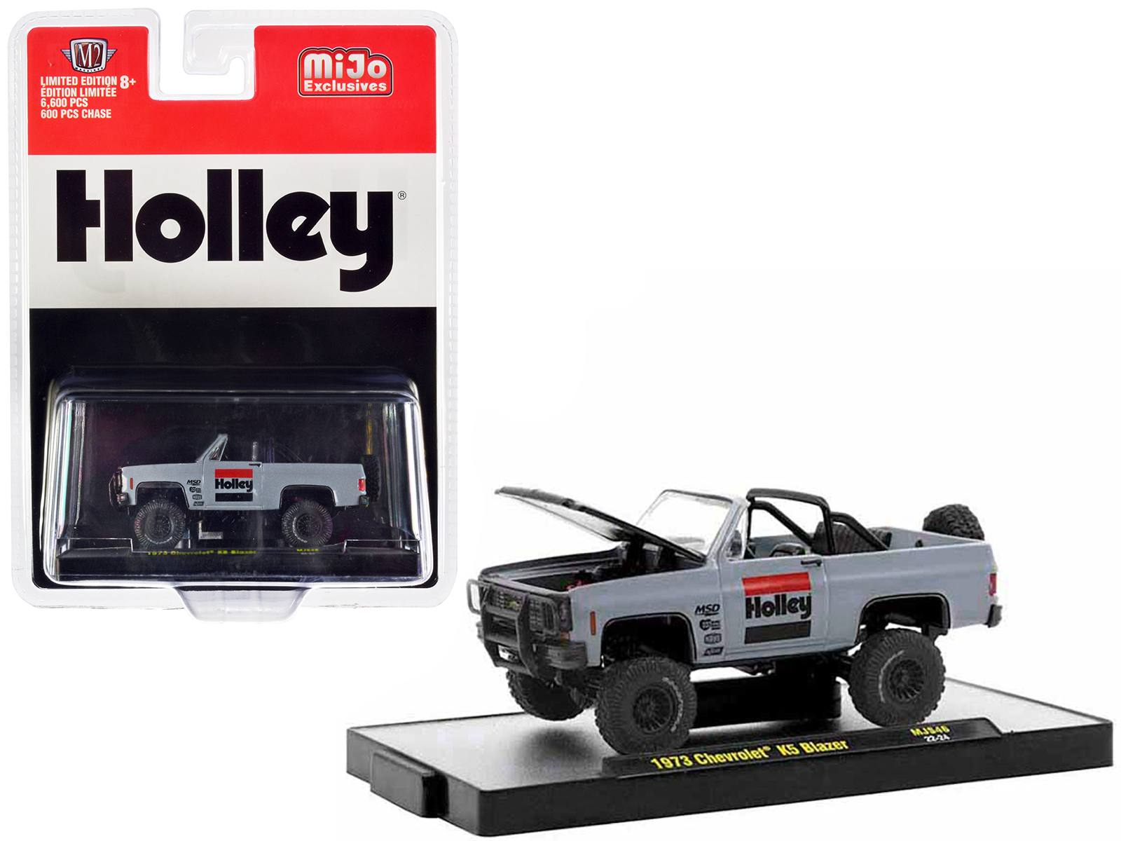 1973 Chevrolet K5 Blazer Open Top "Holley" Gray with Black Hood Limited Edition to 6600 pieces Worldwide