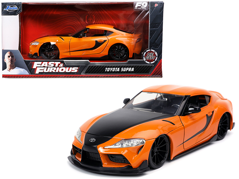 Toyota Supra Orange with Black Stripes "Fast & Furious 9 F9" (2021) Movie