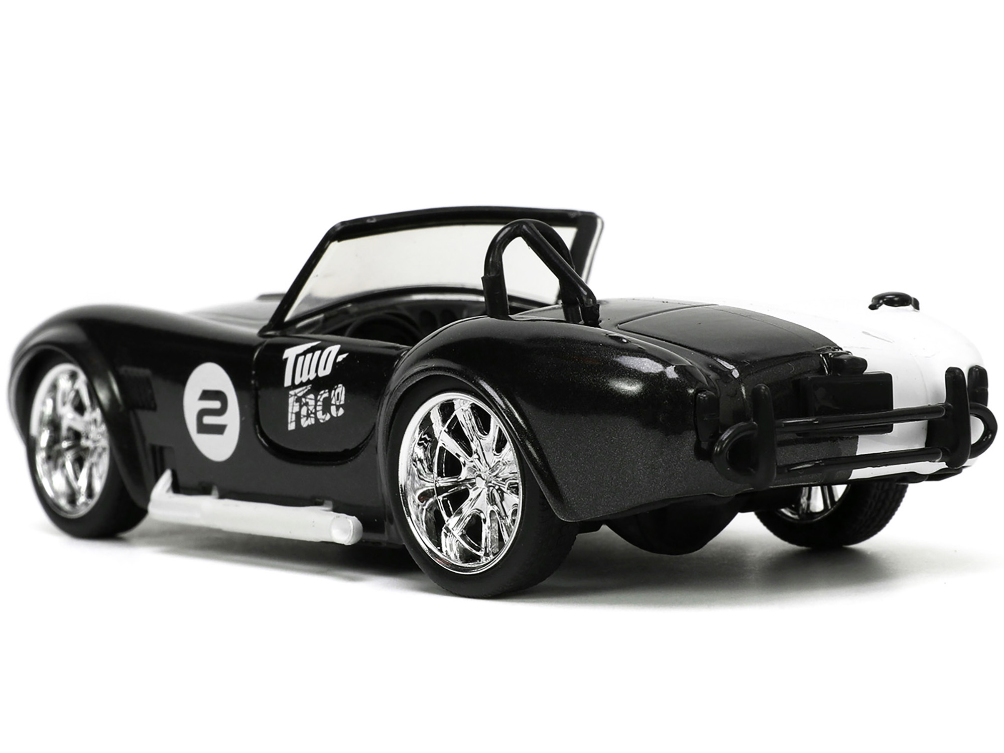 1965 Shelby Cobra 427 S/C #2 Black Metallic and White and Harvey Two-Face Diecast Figure "Batman" "Hollywood Rides" Series