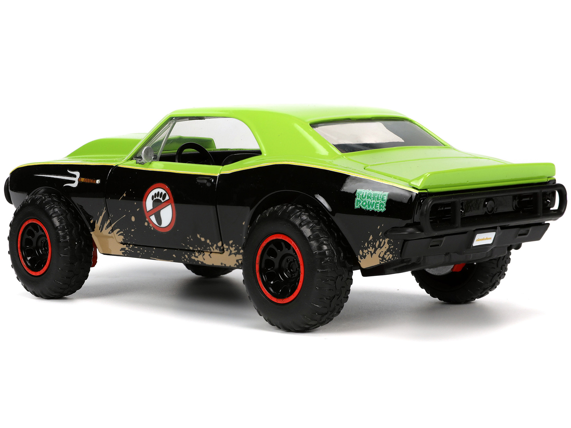 1967 Chevrolet Camaro Offroad Bright Green and Matt Black (Dirty Version) and Raphael Diecast Figure "Teenage Mutant Ninja Turtles" "Hollywood Rides" Series