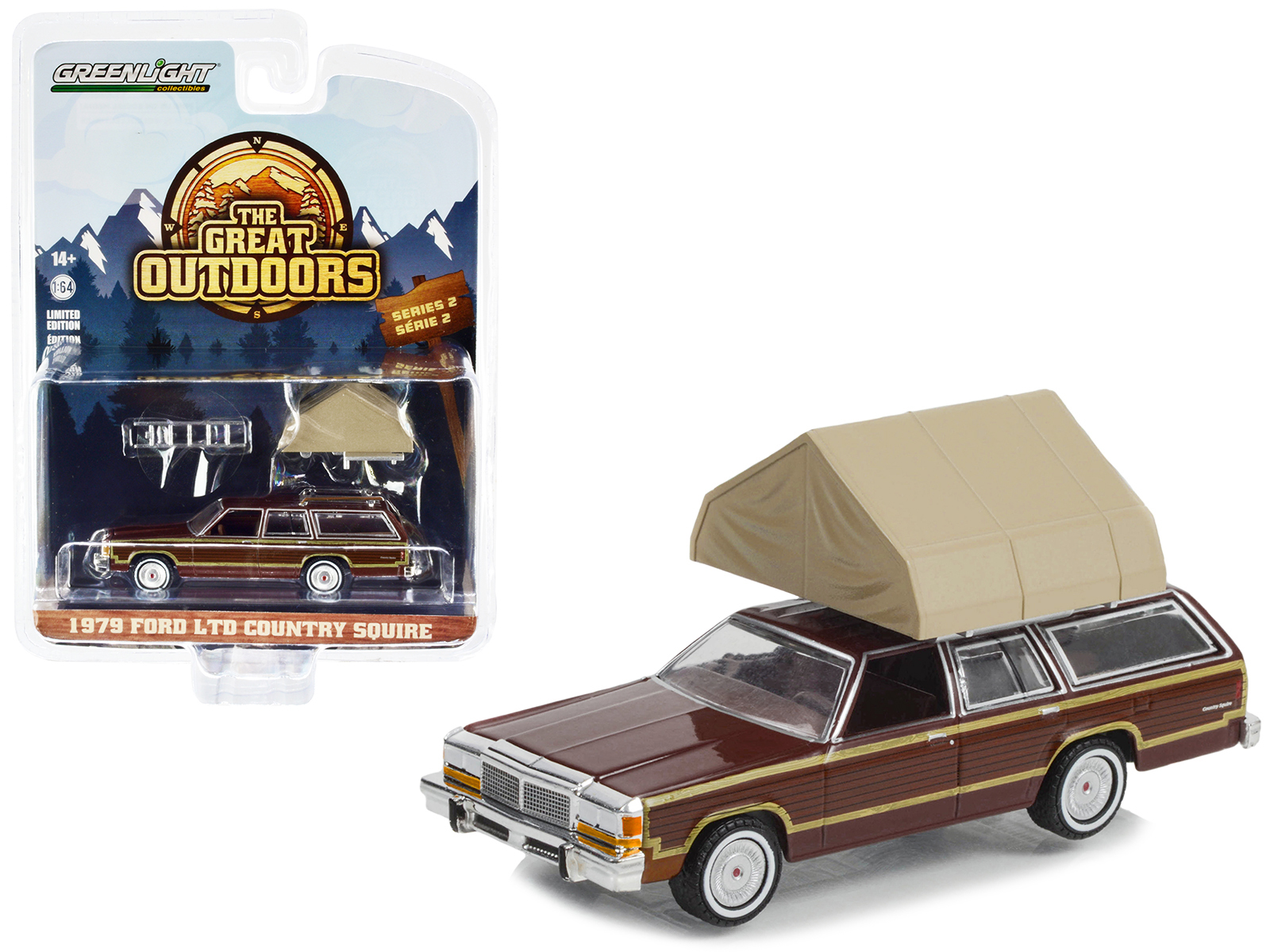 1979 Ford LTD Country Squire Brown with Wood Panels with Camp'otel Cartop Sleeper Tent "The Great Outdoors" Series 2