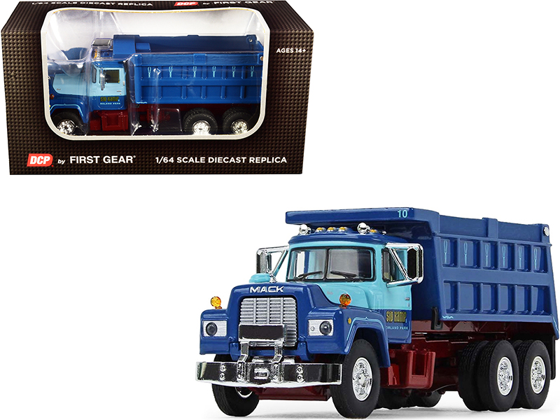 Mack R Model Tandem Axle Dump Truck "Sid Kamp" Dark Blue and Light Blue