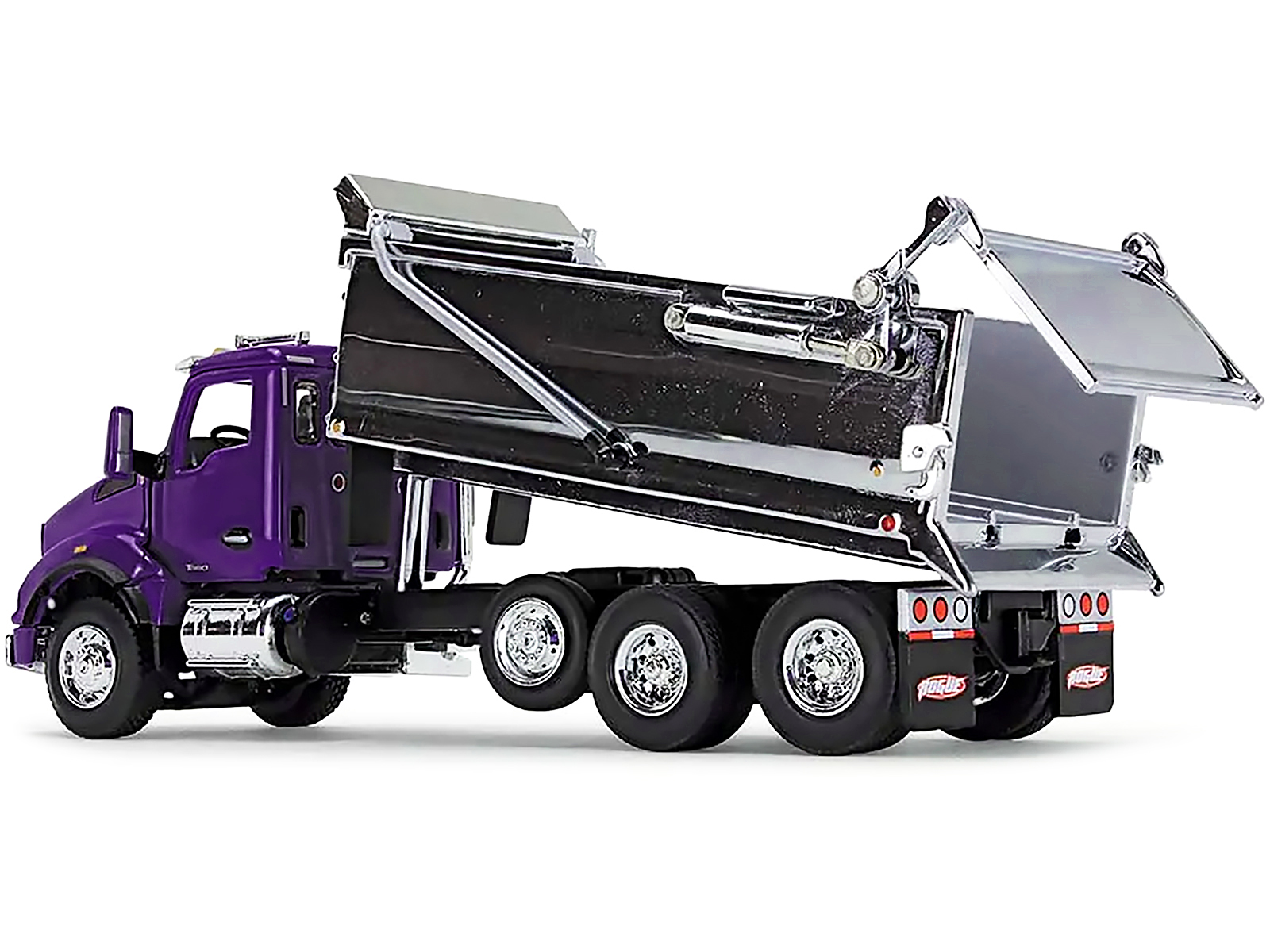 Kenworth T880 Day Cab with Rogue Transfer Dump Body Truck Purple and Chrome
