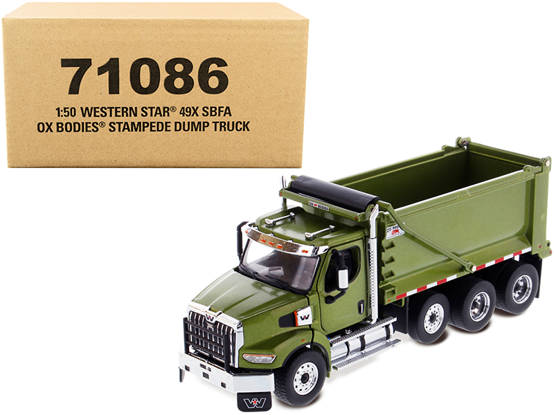 Western Star 49X SBFA OX Bodies Stampede Dump Truck Olive Green Metallic "Transport Series"