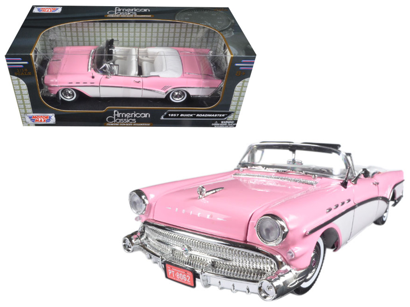 1957 Buick Roadmaster Convertible Pink and White