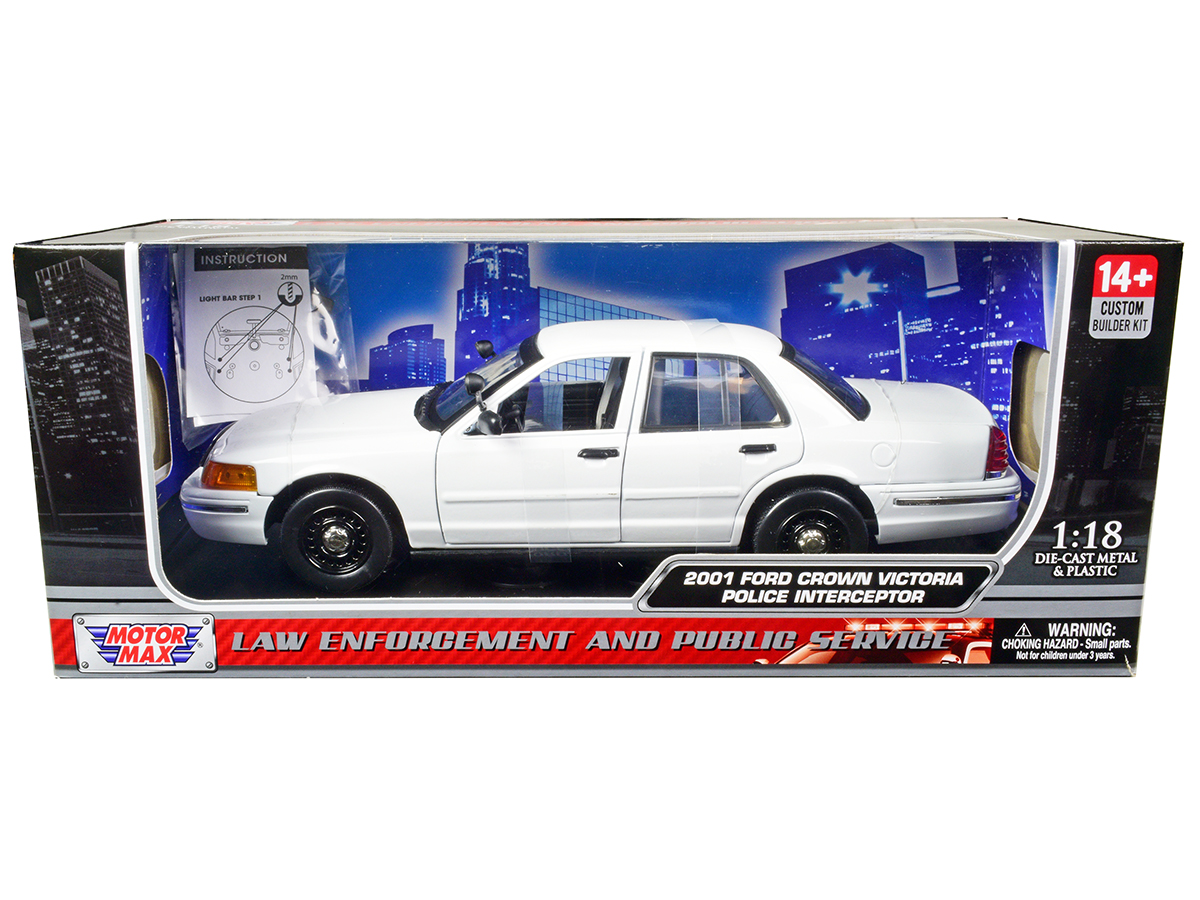 2001 Ford Crown Victoria Police Car Unmarked White "Custom Builder's Kit" Series