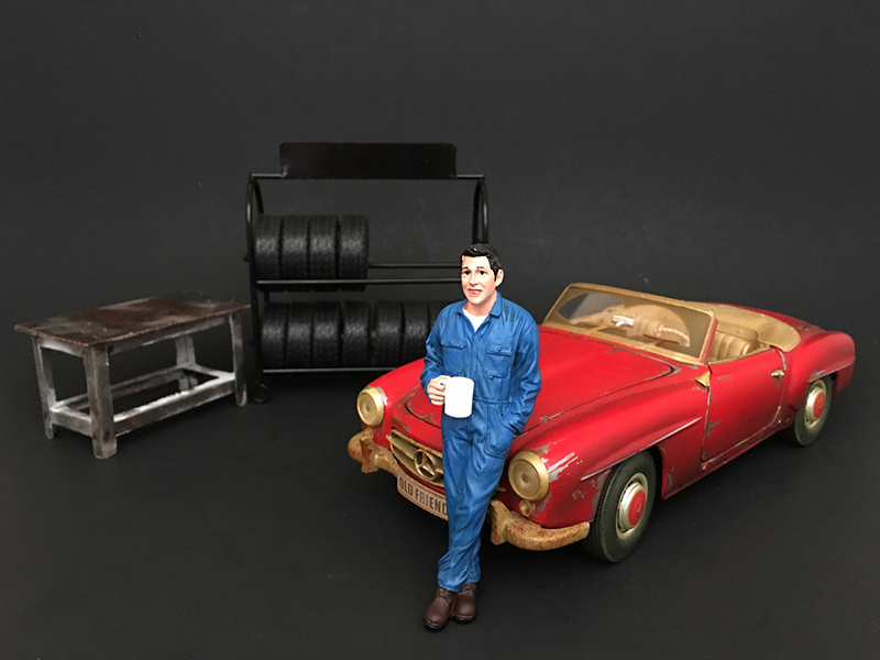Mechanic Larry Taking Break Figurine for