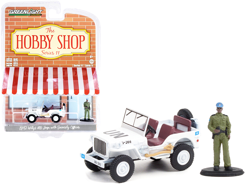 1942 Willys MB Jeep UN "United Nations" White and Security Officer Figurine "The Hobby Shop" Series 11