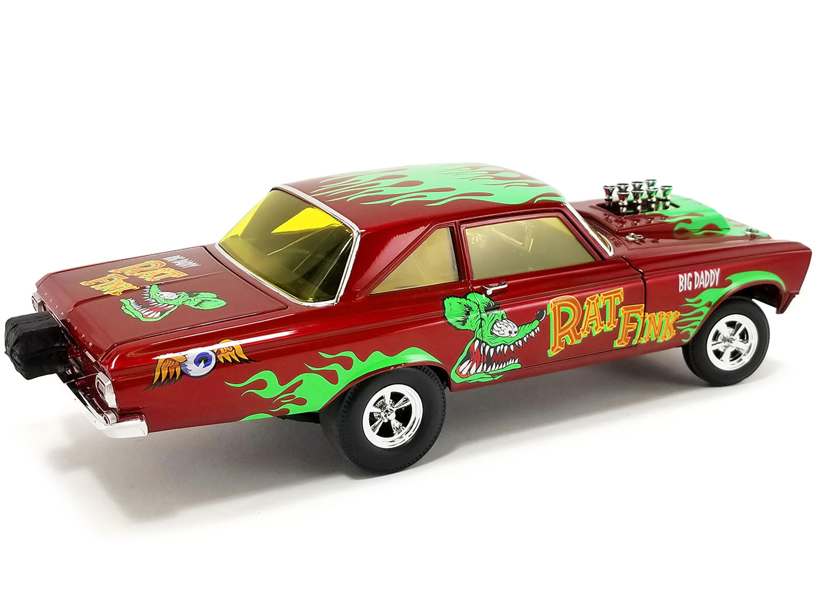 1965 Plymouth AWB (Altered Wheel Base) "Big Daddy Rat Fink" Red Metallic with Graphics Limited Edition to 900 pieces Worldwide