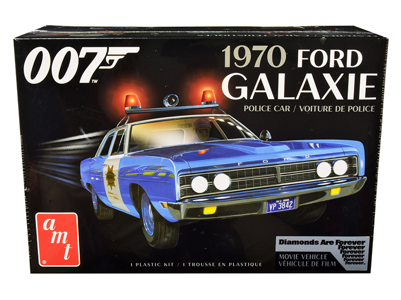 Skill 2 Model Kit 1970 Ford Galaxie Police Car "Las Vegas Metropolitan Police Dept" "Diamonds Are Forever" (1971) Movie (7th in the James Bond 007 Series)