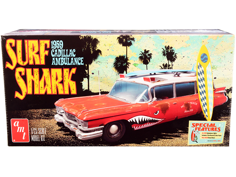 Skill 2 Model Kit 1959 Cadillac Ambulance "Surf Shark"