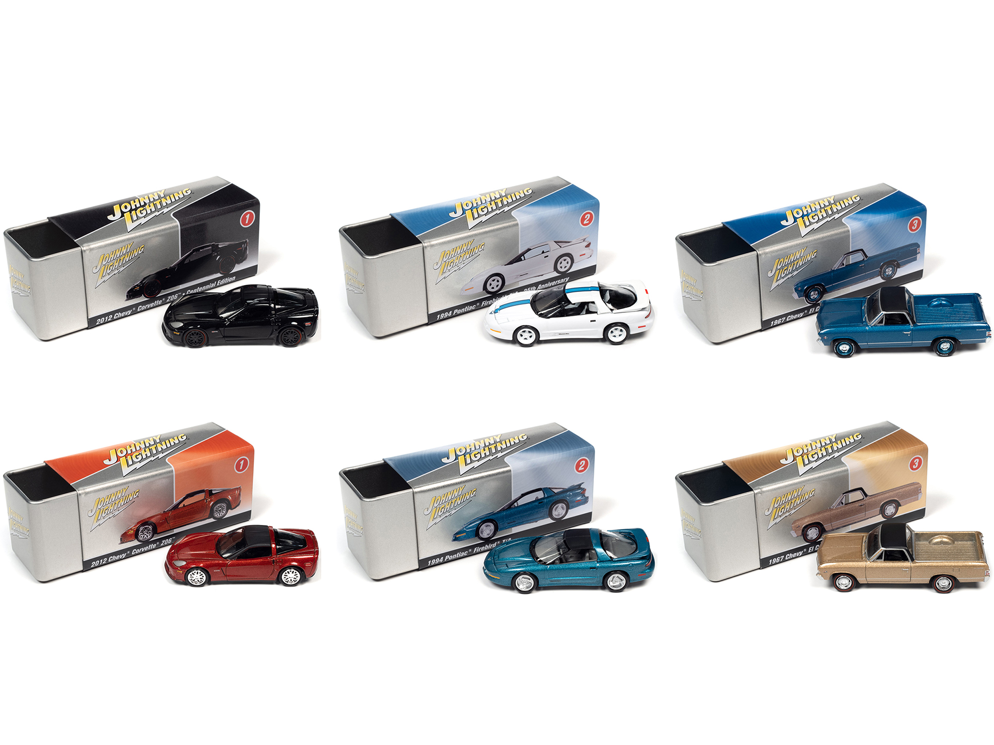 Johnny Lightning Collector's Tin 2022 Set of 6 Cars Release 1 Limited Edition of 7148 pieces Worldwide