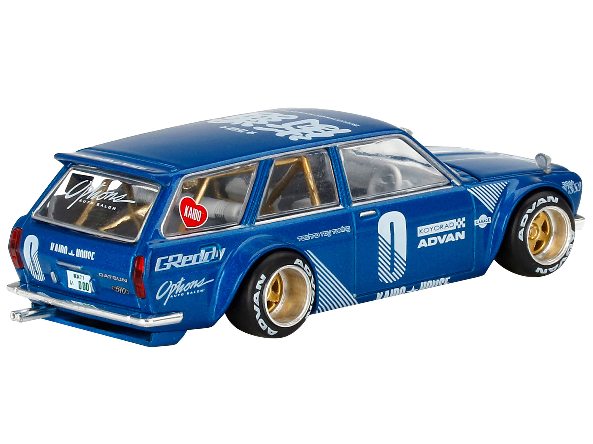 1971 Datsun 510 Wagon RHD (Right Hand Drive) Blue Metallic (Designed by Jun Imai) "Kaido House" Special