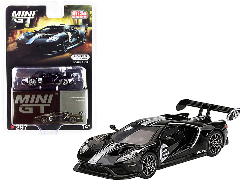 Ford GT Mk II #2 Shadow Black with Silver Stripes Limited Edition to 3360 pieces Worldwide