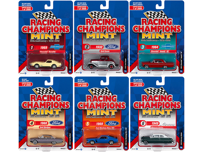 2019 Mint Release 1 "30th Anniversary" (1989-2019) Set B of 6 Cars Limited Edition to 2000 pieces Worldwide