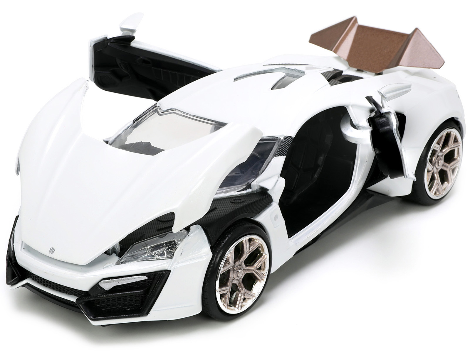 Lykan Hypersport White with Bronze Metallic Rear Spoiler "HKS" "Hyper-Spec" Series