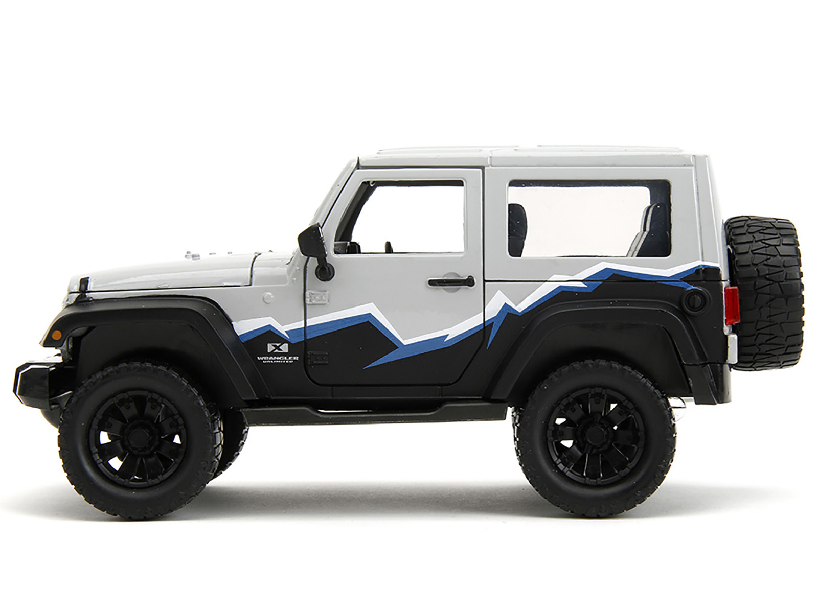 2007 Jeep Wrangler Gray and Black with Blue and White Stripes with Extra Wheels "Just Trucks" Series