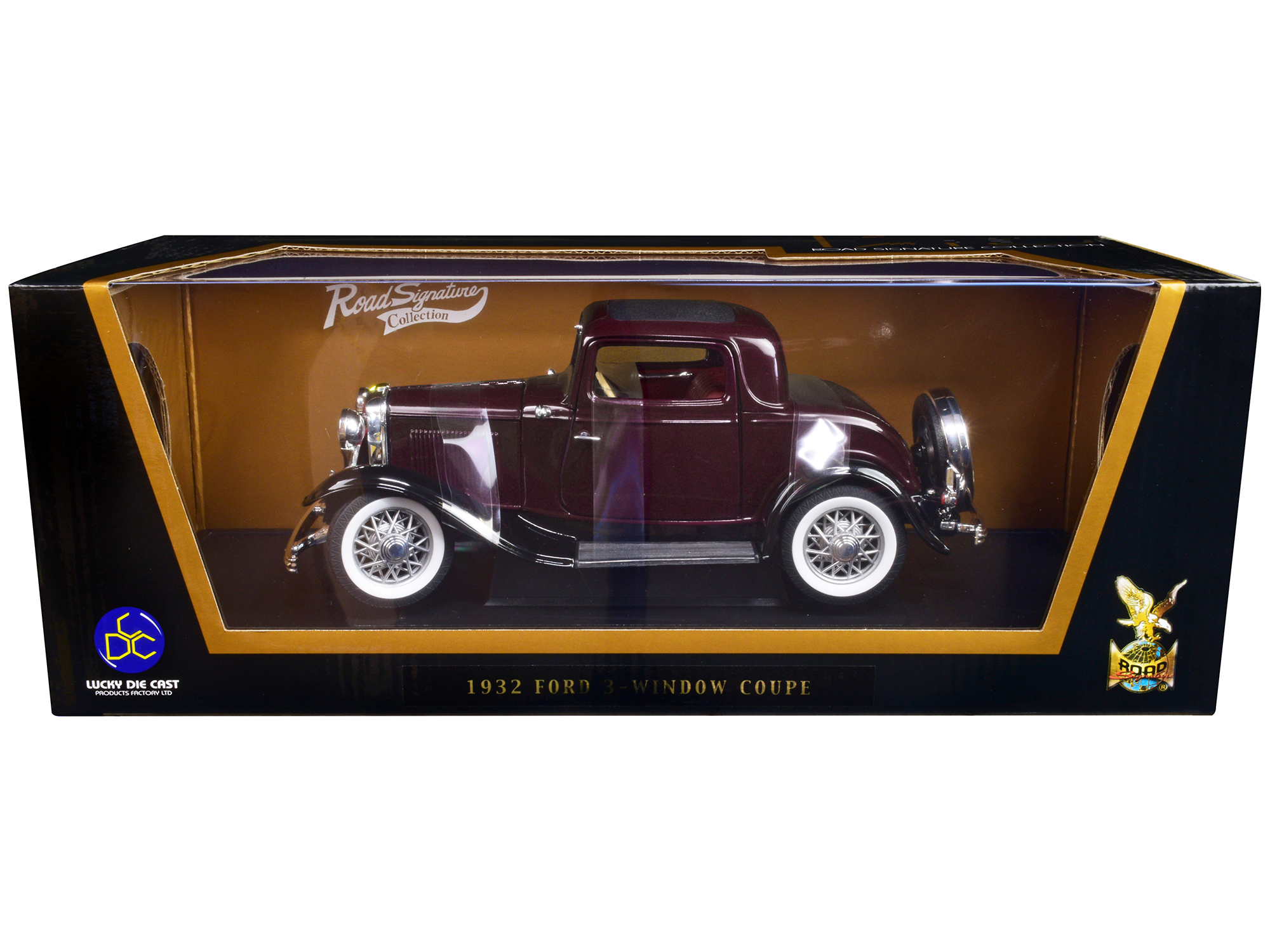 1932 Ford 3-Window Coupe Burgundy with Black Top