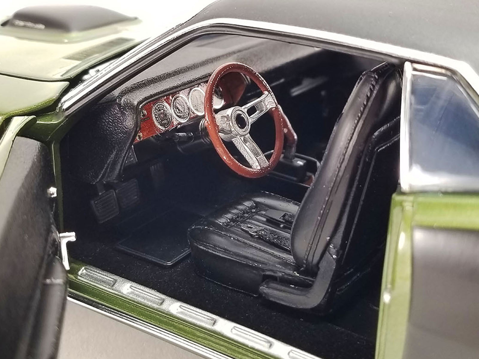 1971 Plymouth Hemi Barracuda Ivy Green with Black Graphics and Black Vinyl Top Limited Edition to 276 pieces Worldwide