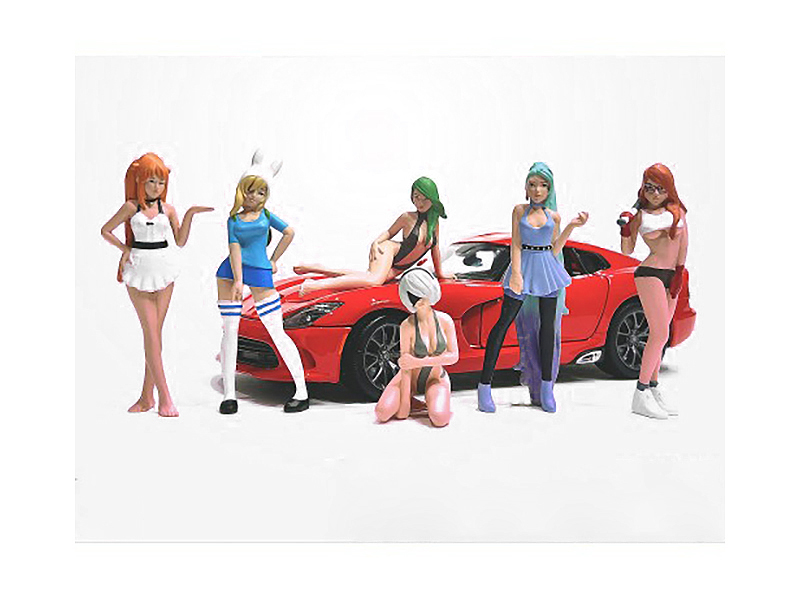 "Cosplay Girls" 6 piece Figure Set for
