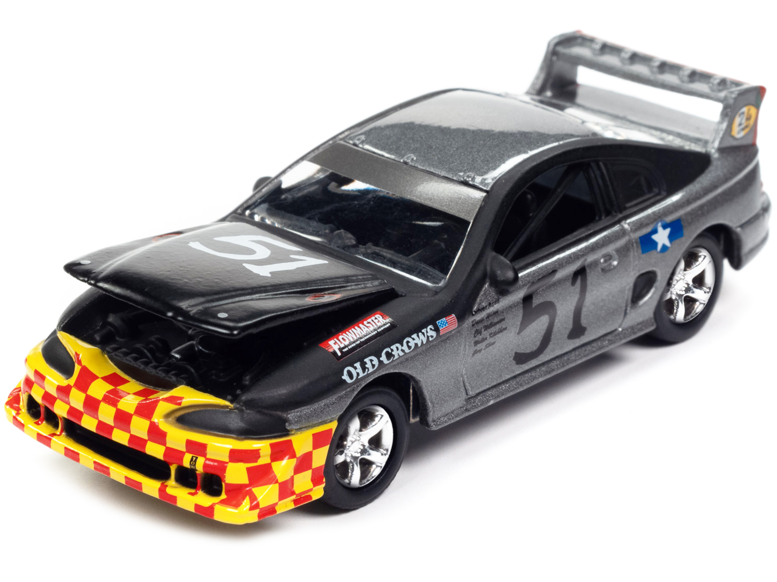 1990s Ford Mustang Race Car #51 Black and Dark Silver Metallic "Old Crows" "24 Hours of Lemons" Limited Edition to 4740 pieces Worldwide "Street Freaks" Series