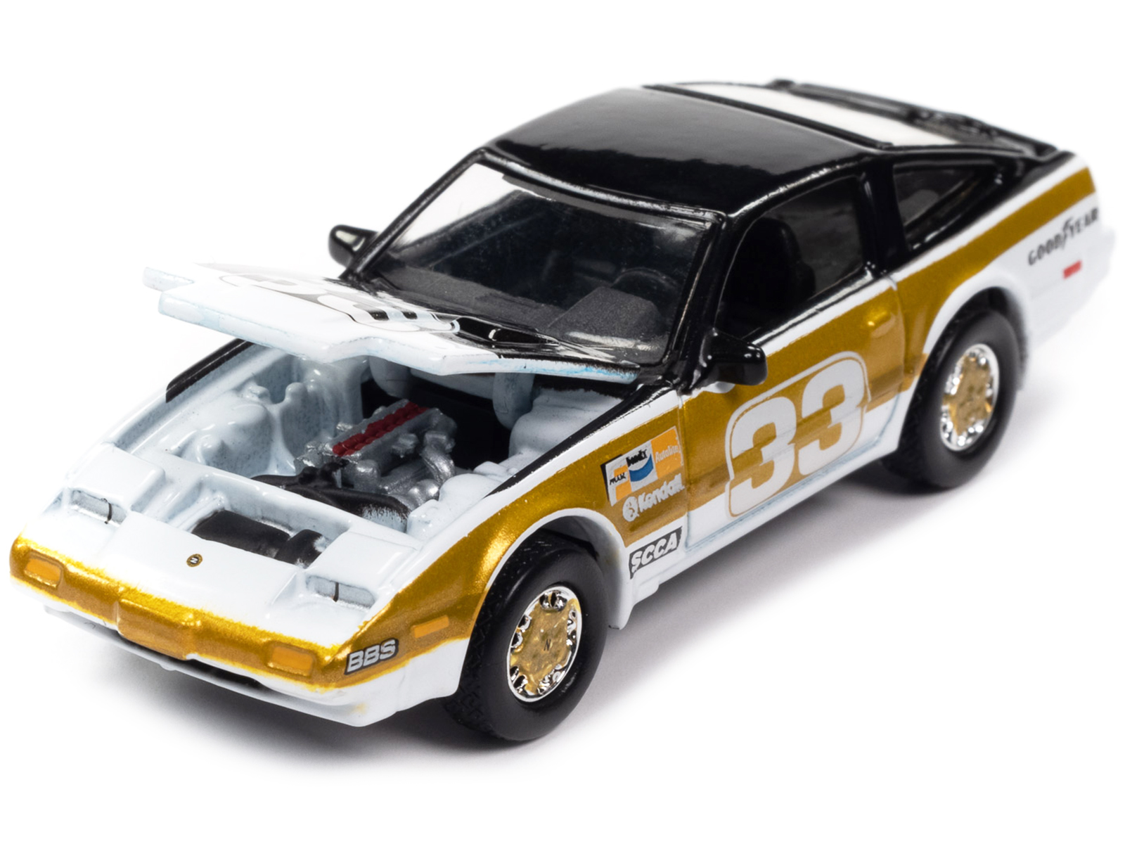 1985 Nissan 300ZX #33 Black White and Gold "Go for the Gold" "Import Heat GT" Limited Edition to 4788 pieces Worldwide "Street Freaks" Series