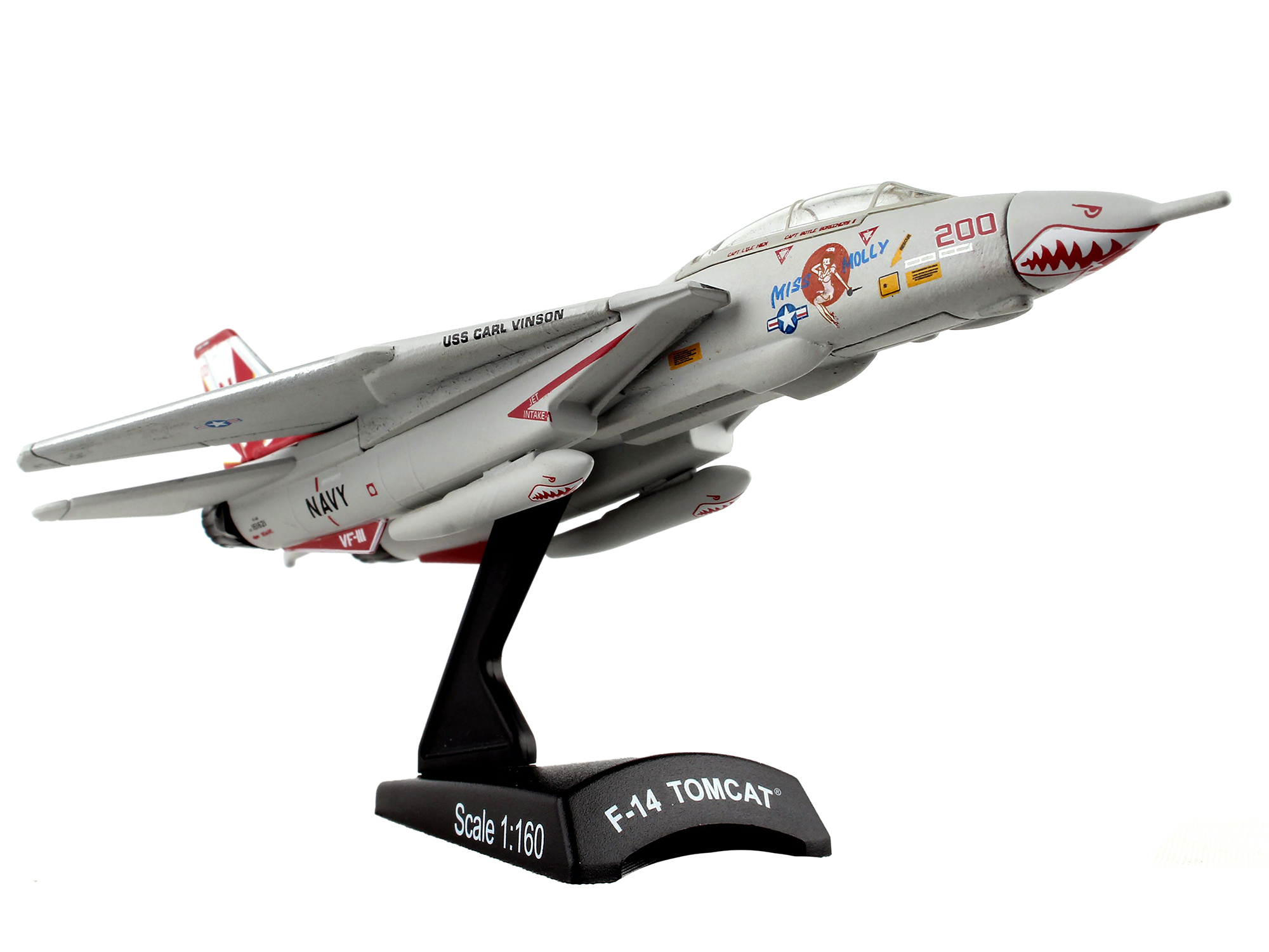 Grumman F-14 Tomcat Fighter Aircraft VF-111 Sundowners "Miss Molly" United States Navy 1/160 Airplane by Postage Stamp