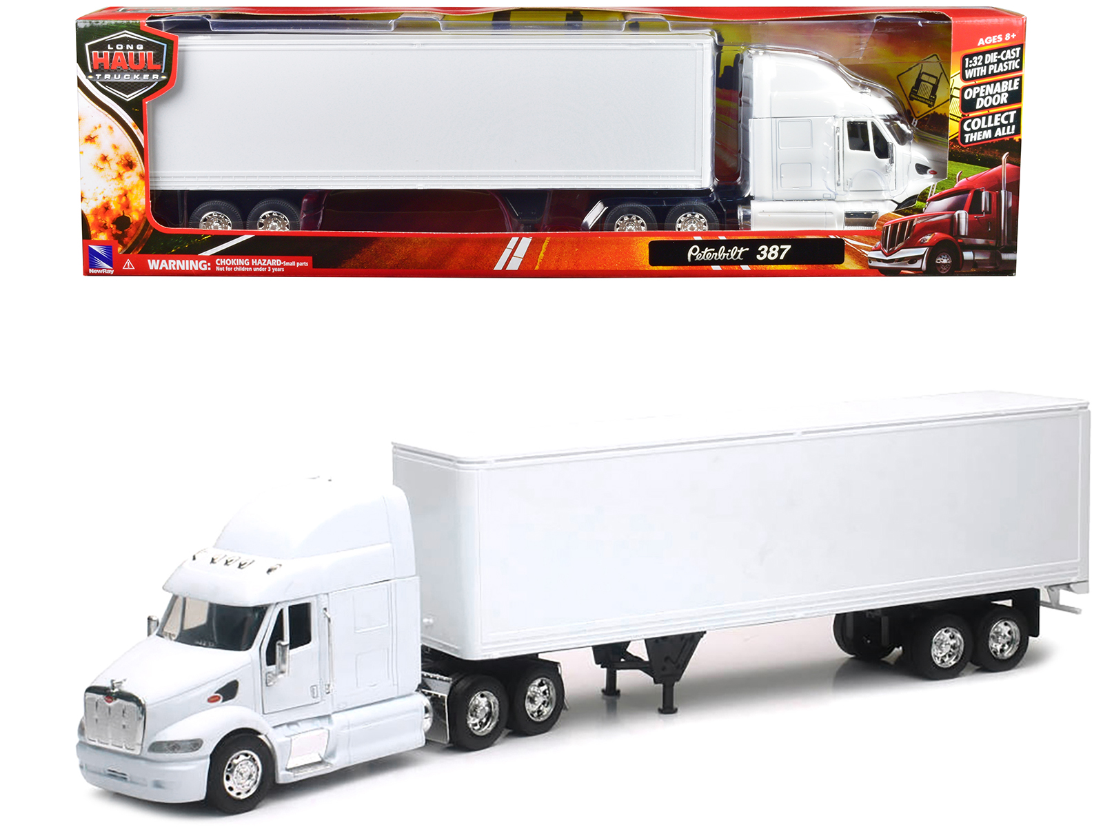 Peterbilt 387 Truck with Dry Goods Trailer White "Long Haul Truckers" Series