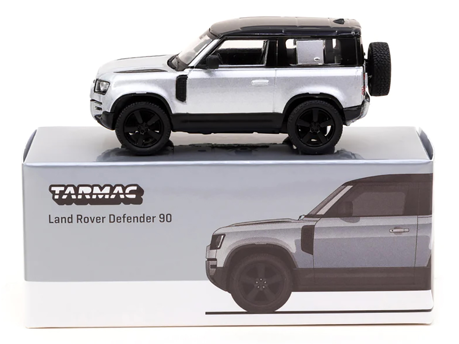 Land Rover Defender 90 Silver Metallic with Black Top "Global64" Series