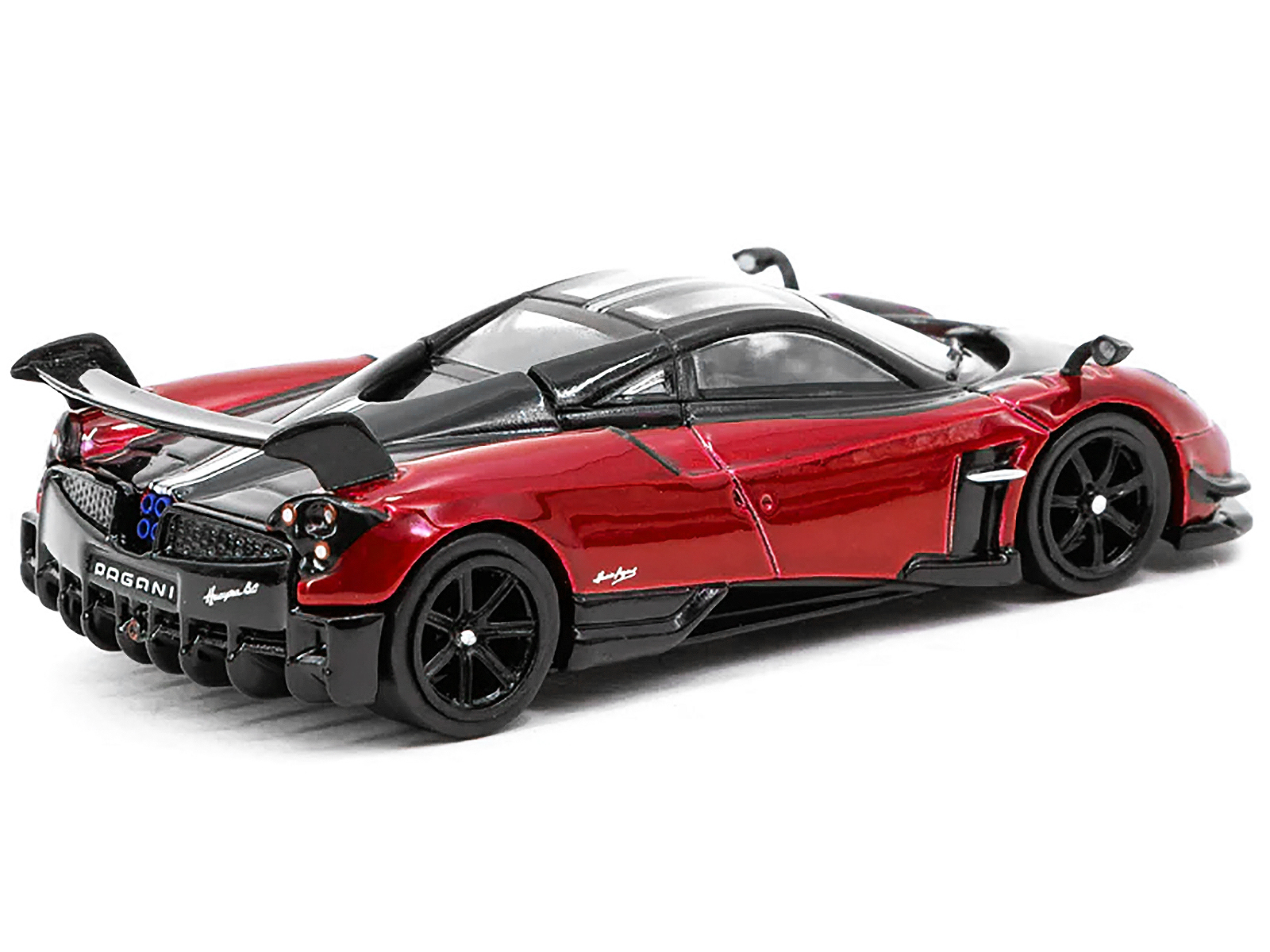 Pagani Huayra BC Rosso Dubai Red Metallic and Black with Silver Stripes "Global64" Series