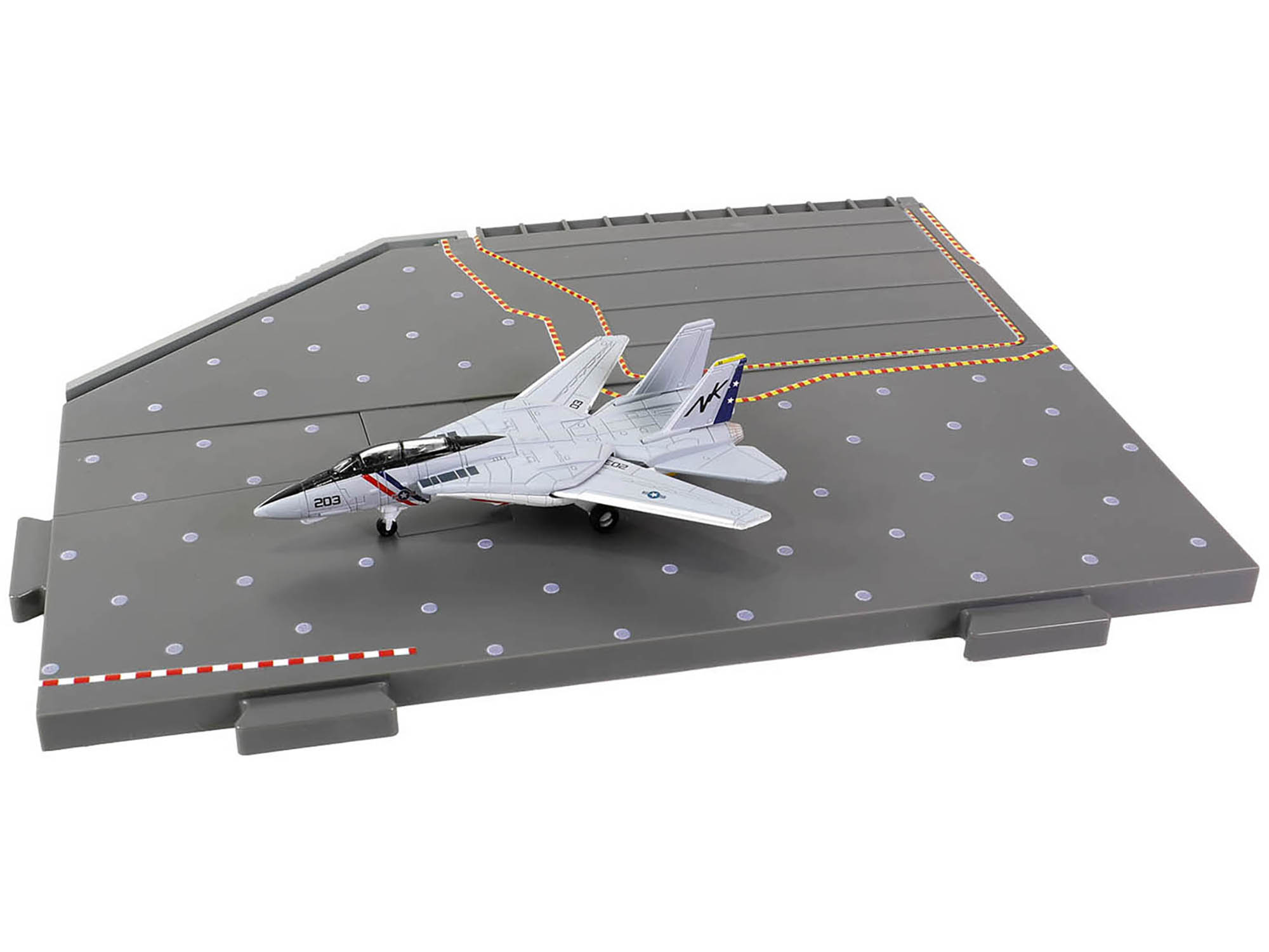 Grumman F-14 Tomcat Fighter Aircraft "VF-2 Bounty Hunters" and Section C of USS Enterprise (CVN-65) Aircraft Carrier Display Deck "Legendary F-14 Tomcat" Series 1/200 by Forces of Valor