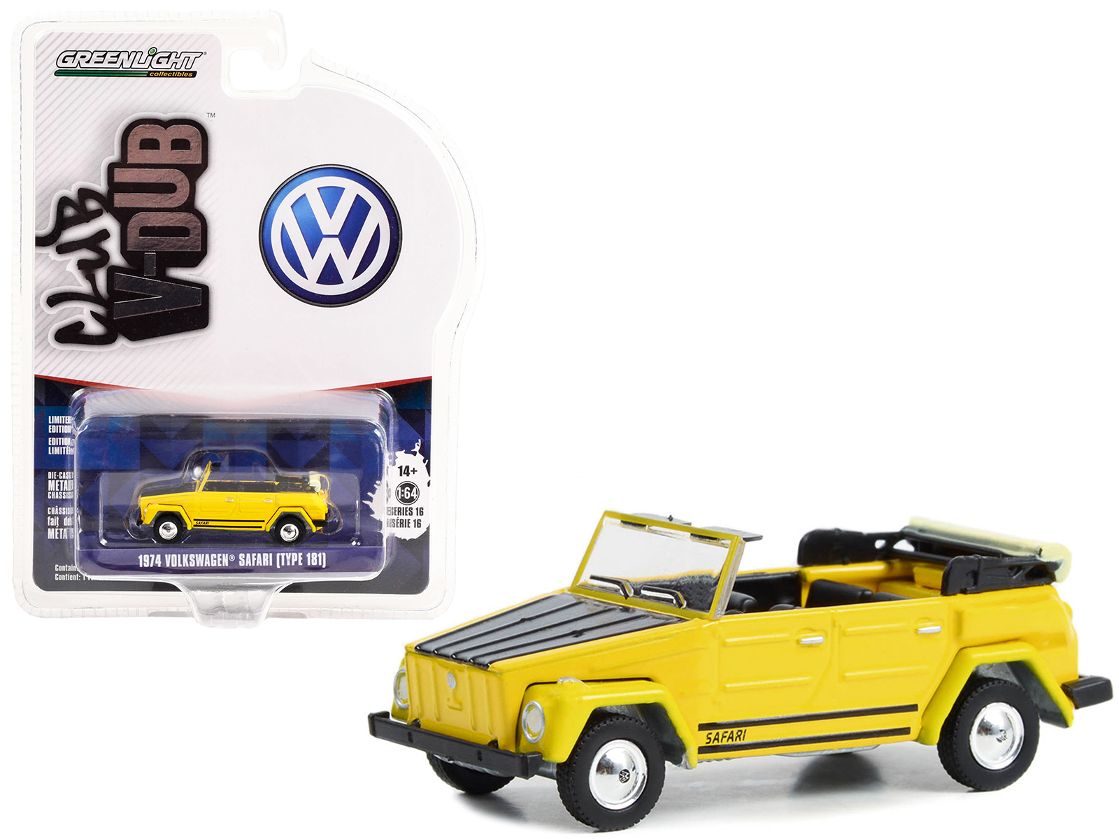 1974 Volkswagen Safari (Type 181) Convertible Yellow with Black Hood "Club Vee V-Dub" Series 16