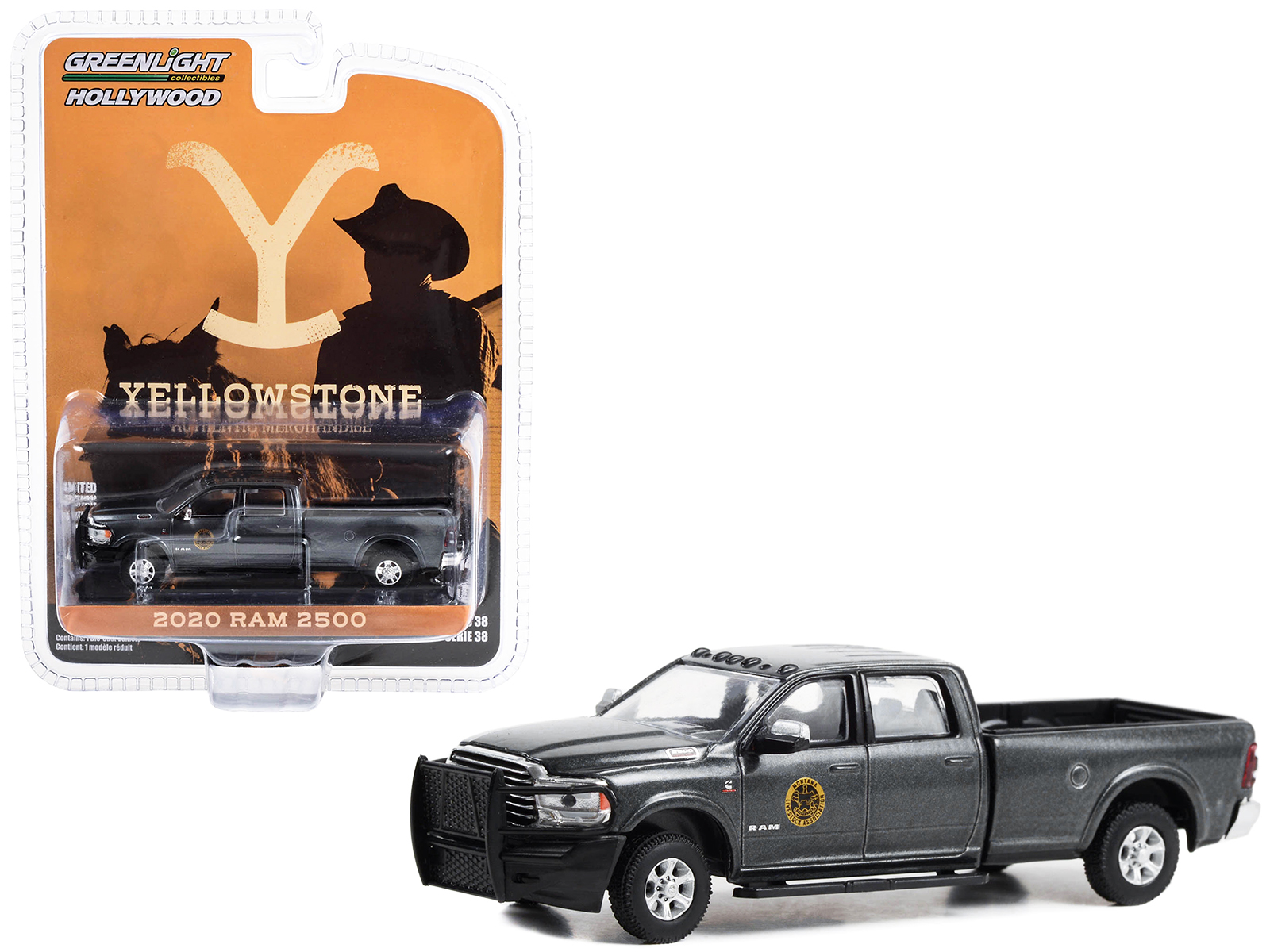 2020 Ram 2500 Pickup Truck Dark Gray Metallic "Montana Livestock Association" "Yellowstone" (2018-Current) TV Series "Hollywood Series" Release 39