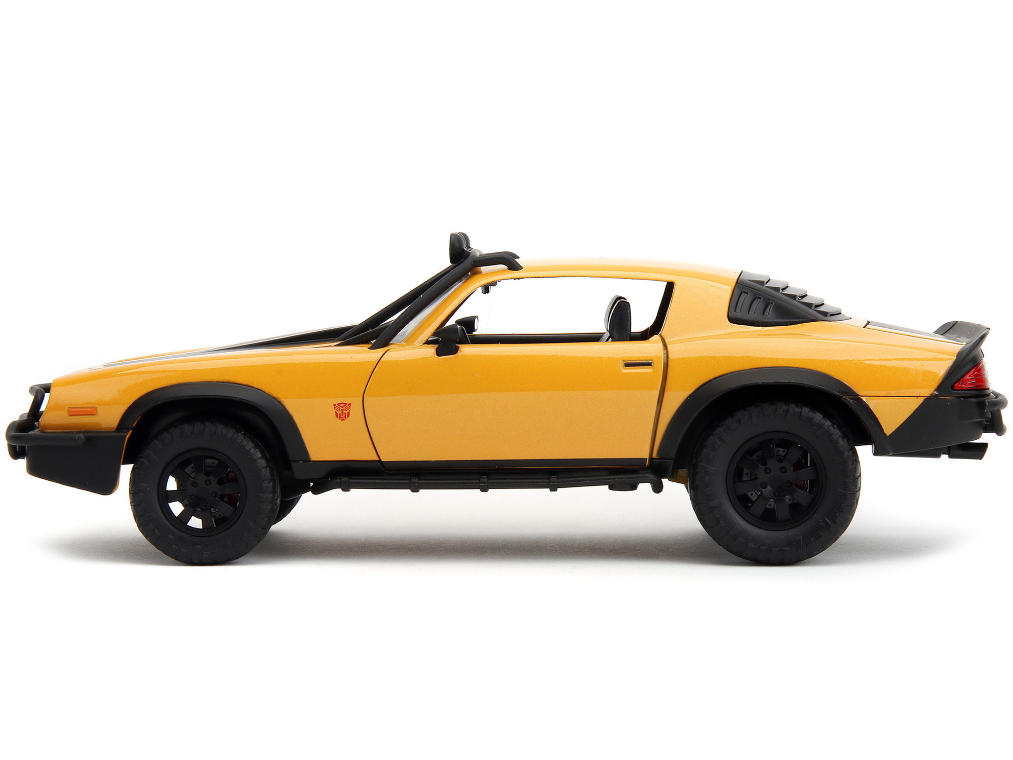 1977 Chevrolet Camaro Off-Road Version "Bumblebee" Yellow Metallic with Black Stripes and Transformers Logo Diecast Statue "Transformers: Rise of the Beasts" (2023) Movie "Hollywood Rides" Series