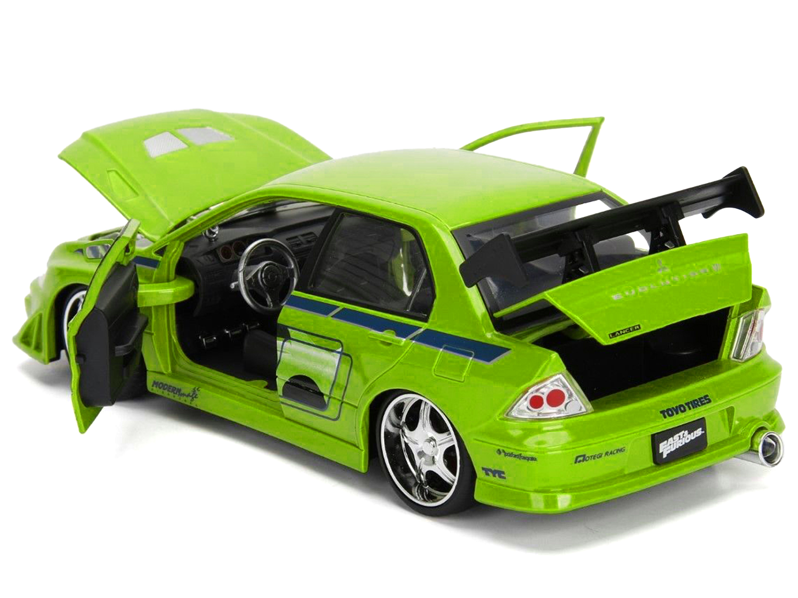 Brian's Mitsubishi Lancer Evolution VII Green with Graphics "Fast & Furious" Movie