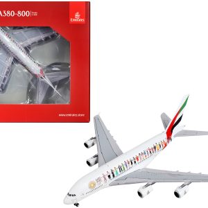 Airbus A380-800 Commercial Aircraft "Emirates Airlines - Dubai Expo 2020" White with Graphics  1/400  Airplane by GeminiJets