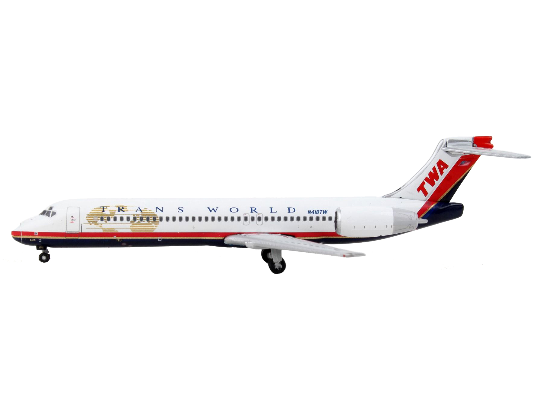 Boeing 717-200 Commercial Aircraft "Trans World Airlines" White with Red Stripes 1/400 Airplane by GeminiJets