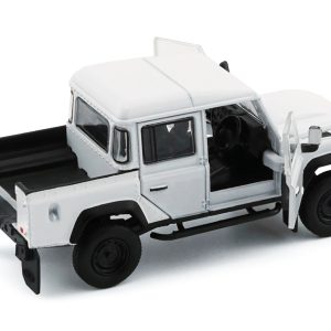 Land Rover Defender 110 Pickup Truck White with Extra Wheels
