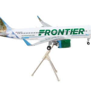 Airbus A320neo Commercial Aircraft "Frontier Airlines - Poppy the Prairie Dog" White with Graphics "Gemini 200" Series 1/200  Airplane by GeminiJets