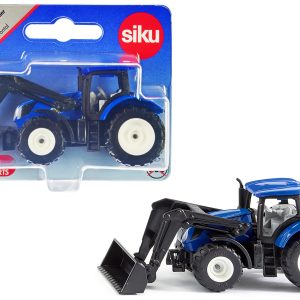 New Holland T7.315 Tractor with Front Loader Blue and Black  by Siku