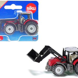 Massey Ferguson Tractor with Front Loader Red with Silver Top  by Siku