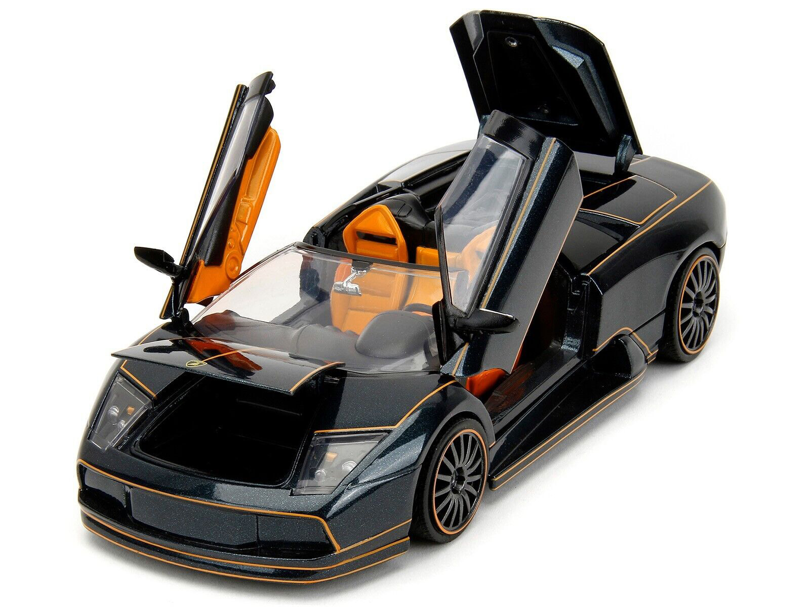 Lamborghini Murcielago Roadster Black Metallic with Orange Interior "Pink Slips" Series