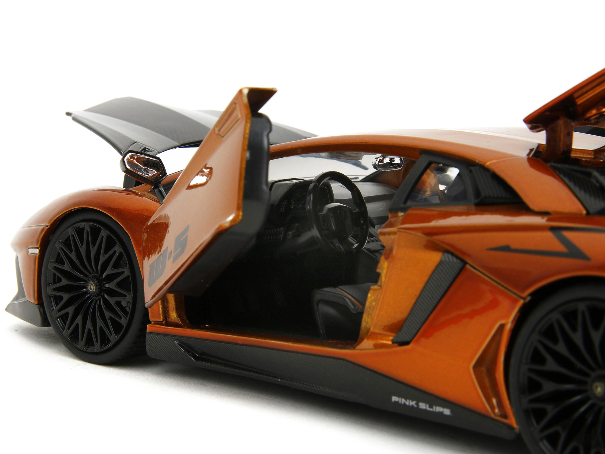 Lamborghini Aventador SV Orange Metallic with Carbon Hood "Pink Slips" Series