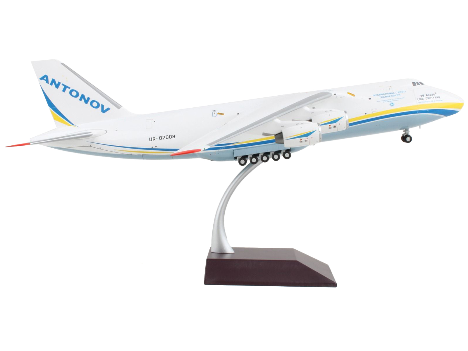 Antonov 124-100M Commercial Aircraft "Antonov Airlines" White with Blue and Yellow Stripes "Gemini 200" Series 1/200 Airplane by GeminiJets