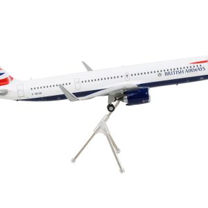 Airbus A321neo Commercial Aircraft "British Airways" White with Tail Stripes "Gemini 200" Series 1/200  Airplane by GeminiJets